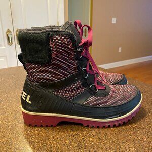 Sorel Tivoli Winter High Top Insulated Snow Boots Black/Pink